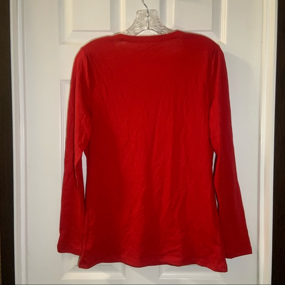 NWT No Boundaries Red Scoop Neck Long Sleeve Tee L - Picture 9 of 9